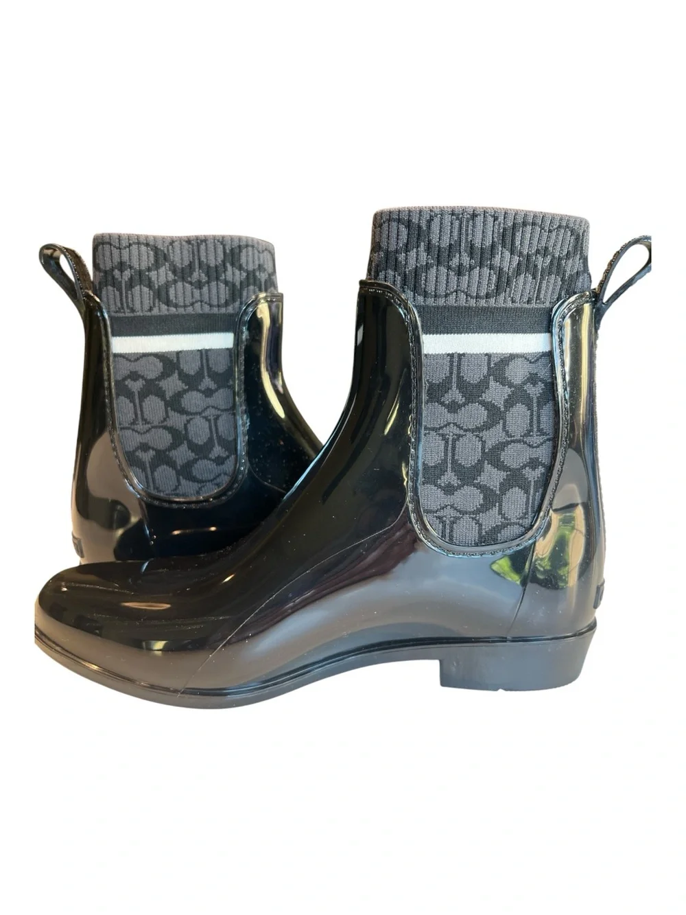 Coach Women’s Rivington Signature Logo Rain Bootie, Size 7 Black